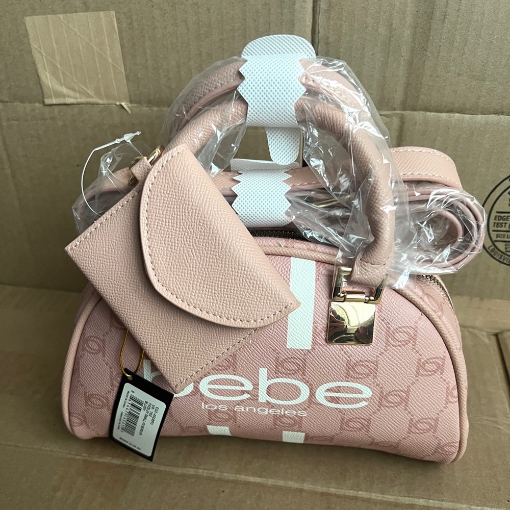 bebe Blush Pink Small Bowler Satchel Crossbody Bag BNWT Coin Pouch Paisley $109